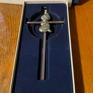 Praying Baby Girl Metal Cross with Gift Box